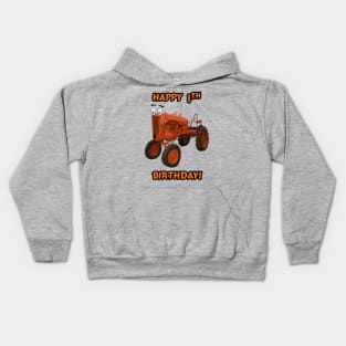 Happy 8th birthday tractor design Kids Hoodie